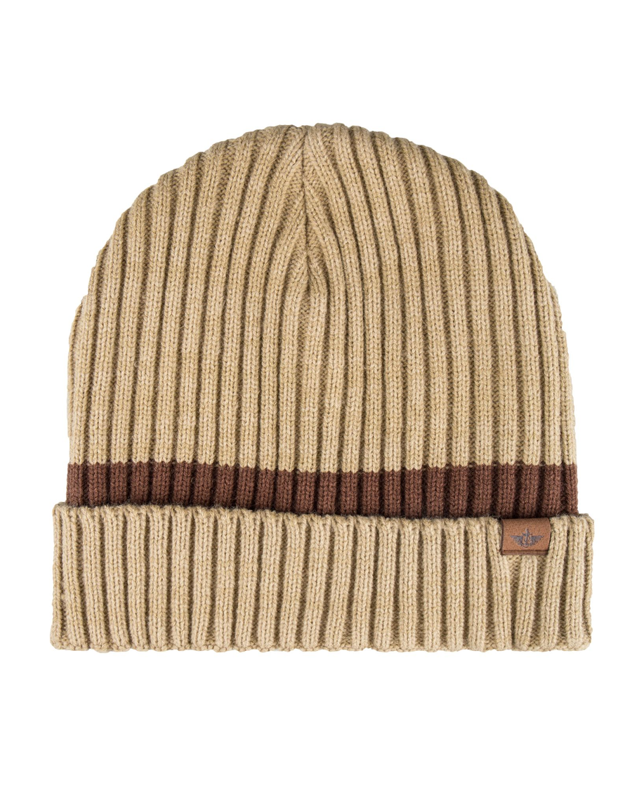 (image for) Exquisite Ribbed Contrast Stripe Beanie with Sherpa Lining